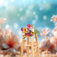 Aperturee - Aperturee Floral Under The Sea Shells Bokeh Photo Backdrop