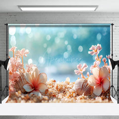 Aperturee - Aperturee Floral Under The Sea Shells Bokeh Photo Backdrop