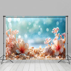 Aperturee - Aperturee Floral Under The Sea Shells Bokeh Photo Backdrop