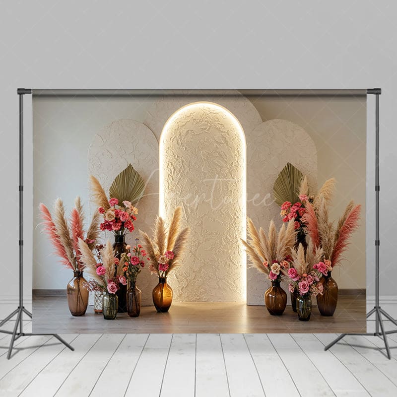 Aperturee - Aperturee Floral Vases White Arch Wall Sweet Wedding Backdrop