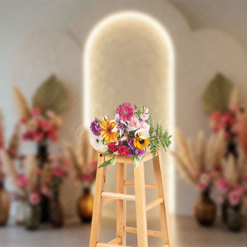Aperturee - Aperturee Floral Vases White Arch Wall Sweet Wedding Backdrop