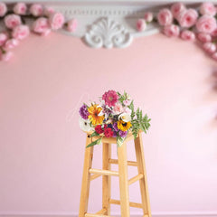 Aperturee - Aperturee Floral Victorian Molding Wall Wedding Photo Backdrop