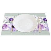Aperturee - Aperturee Floral Violet Sweet Fresh Spring Set of 4 Placemats