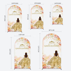 Aperturee - Aperturee Floral Welcome To My Quinceanera Birthday Arch Backdrop