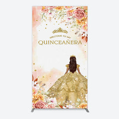 Aperturee - Aperturee Floral Welcome To My Quinceanera Birthday Rectangle Backdrop