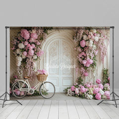 Aperturee - Aperturee Floral White Wall Relaxed Bicycle Wedding Backdrop
