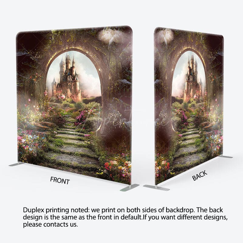 Aperturee - Aperturee Floral Wonderland Castle Square Tension Backdrop