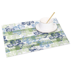 Aperturee - Aperturee Floral Wood Inkjet Painting Art Set of 4 Placemats