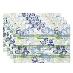 Aperturee - Aperturee Floral Wood Inkjet Painting Art Set of 4 Placemats