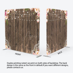 Aperturee - Aperturee Floral Wooden Lace Pattern Square Tension Backdrop