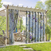 Aperturee - Aperturee Floral Xmas Ball Waterproof Printed Outdoor Curtains