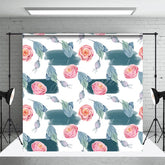 Aperturee - Aperturee Flower Leaf Fruits Step And Repeat Photo Backdrop
