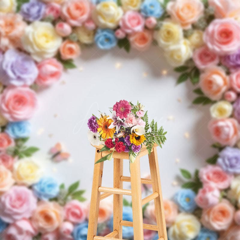 Aperturee - Aperturee Flower Surround Blooming Wall Spring Photo Backdrop