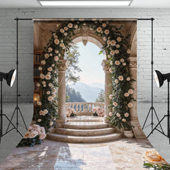 Aperturee - Aperturee Flowers Arch Door Balcony Wedding Sweep Backdrop