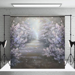 Aperturee - Aperturee Foggy Pink Misty Blossoms Garden Photography Backdrop