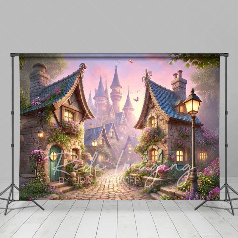 Aperturee - Aperturee Foggy Whimsical French Kingdom Spring Photo Backdrop