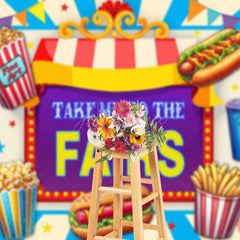 Aperturee - Aperturee Food Playground Take Me To The Fairs Party Backdrop