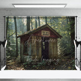 Aperturee - Aperturee Forest Cabin Wood Shack Backdrop No Girls Allowed Sign Treehouse Background for Boy Adventure