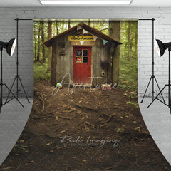 Aperturee - Aperturee Forest Clubhouse Shack Backdrop Rustic Kids Treehouse and Woodland Scene Adventure Birthday Background