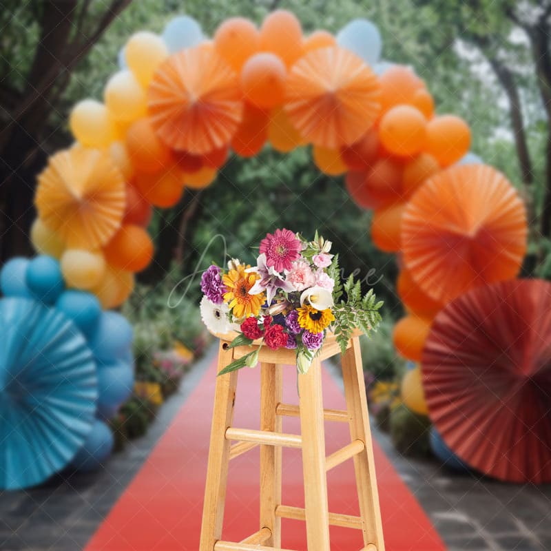 Aperturee - Aperturee Forest Paper Flower Balloon Arch Wedding Backdrop