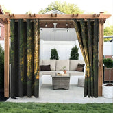Aperturee - Aperturee Forest Shadow Waterproof Printed Outdoor Curtains