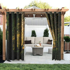 Aperturee - Aperturee Forest Shadow Waterproof Printed Outdoor Curtains