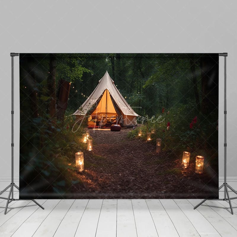 Aperturee - Aperturee Forest Summer Camping Night Photography Backdrop