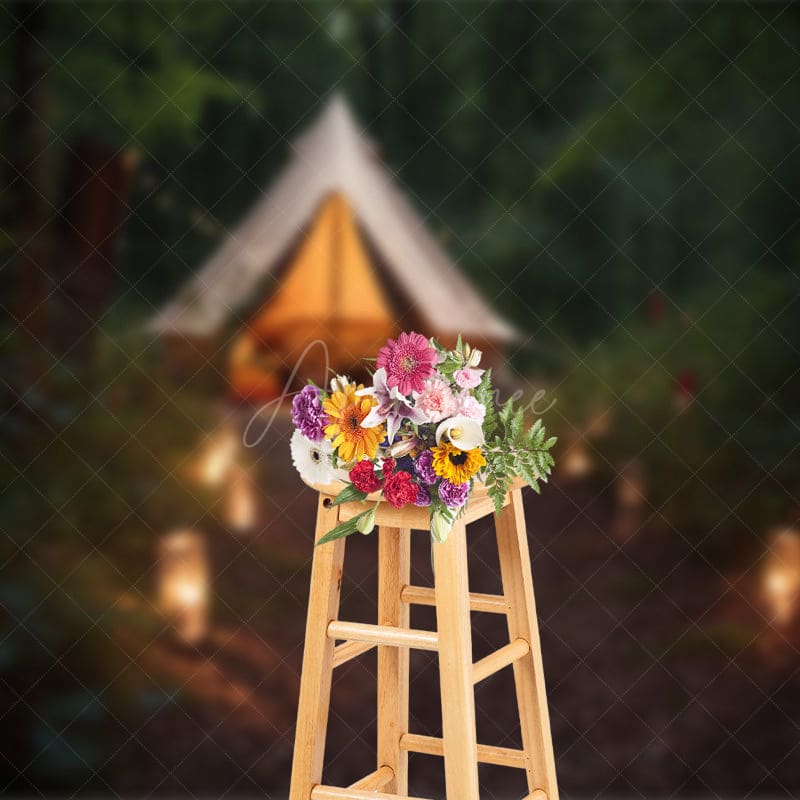 Aperturee - Aperturee Forest Summer Camping Night Photography Backdrop