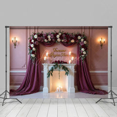 Aperturee - Aperturee Forever Begins Here Floral Arched Wedding Backdrop