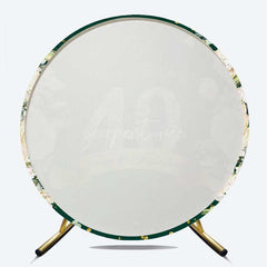 Aperturee - Aperturee Forty and Fabulous 40th Birthday Round Backdrop Emerald Green with Diamonds Elegant Women’s Milestone Party Decor