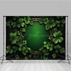 Aperturee - Aperturee Four Leaf Clover Full Green St Patricks Day Backdrop