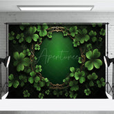 Aperturee - Aperturee Four Leaf Clover Full Green St Patricks Day Backdrop
