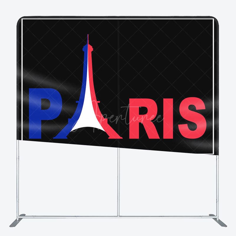 Aperturee - Aperturee French Flag Eiffel Tower Paris Pillow Cover Backdrop