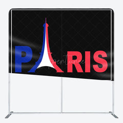 Aperturee - Aperturee French Flag Eiffel Tower Paris Pillow Cover Backdrop