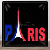 Aperturee - Aperturee French Flag Eiffel Tower Paris Pillow Cover Backdrop