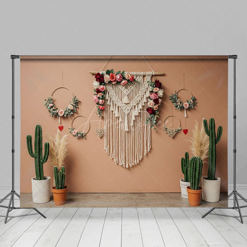 Aperturee - Aperturee Fresh Boho Cactus Floral And Sweet Wedding Backdrop