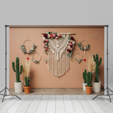 Aperturee - Aperturee Fresh Boho Cactus Floral And Sweet Wedding Backdrop