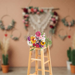 Aperturee - Aperturee Fresh Boho Cactus Floral And Sweet Wedding Backdrop