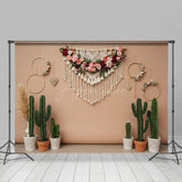 Aperturee - Aperturee Fresh Cactus Sweet Boho And Floral Wedding Backdrop
