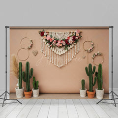 Aperturee - Aperturee Fresh Cactus Sweet Boho And Floral Wedding Backdrop