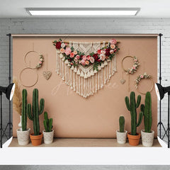 Aperturee - Aperturee Fresh Cactus Sweet Boho And Floral Wedding Backdrop