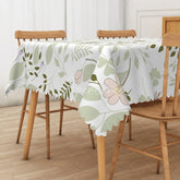 Aperturee - Aperturee Fresh Cartoon Floral Tablecloth with Cute Flowers and Leaves for Kids Spring Party and Cheerful Decor
