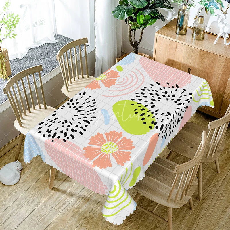 Aperturee - Aperturee Fresh Classical Plaid Tablecloth for Traditional Farmhouse Kitchen and Everyday Dining Table Decor