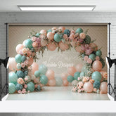 Aperturee - Aperturee Fresh Color Floral Balloon Arch Wedding Backdrop