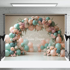 Aperturee - Aperturee Fresh Color Floral Balloon Arch Wedding Backdrop