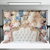 Aperturee - Aperturee Fresh Color Flowers Photography Headboard Backdrop