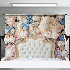 Aperturee - Aperturee Fresh Color Flowers Photography Headboard Backdrop