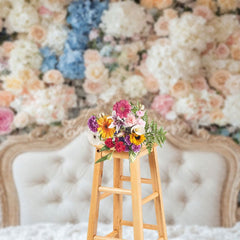 Aperturee - Aperturee Fresh Color Flowers Photography Headboard Backdrop
