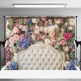 Aperturee - Aperturee Fresh Fancy Flowers Photography Headboard Backdrop