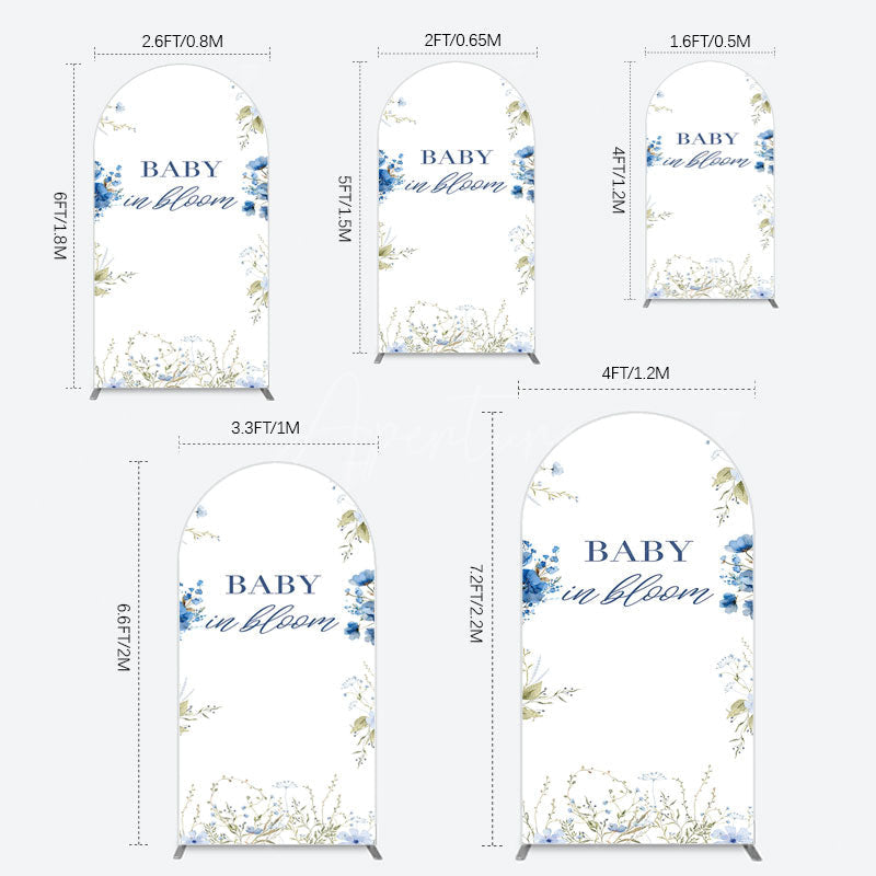 Aperturee - Aperturee Fresh Floral Bloom Boho Baby Shower Arch Backdrop